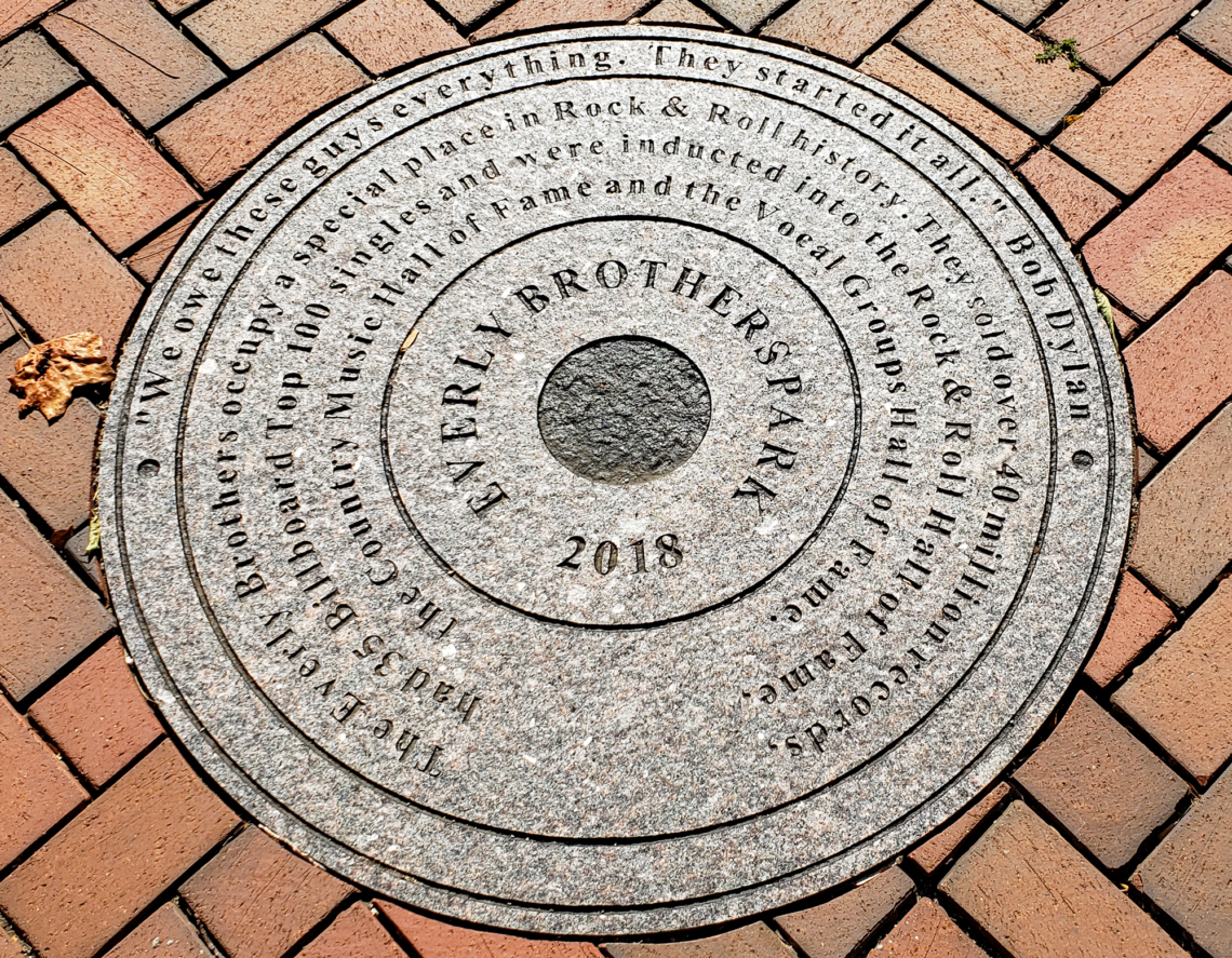 Everly Brothers Park Round Plaque