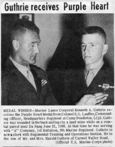 Guthrie Receives Purple Heart