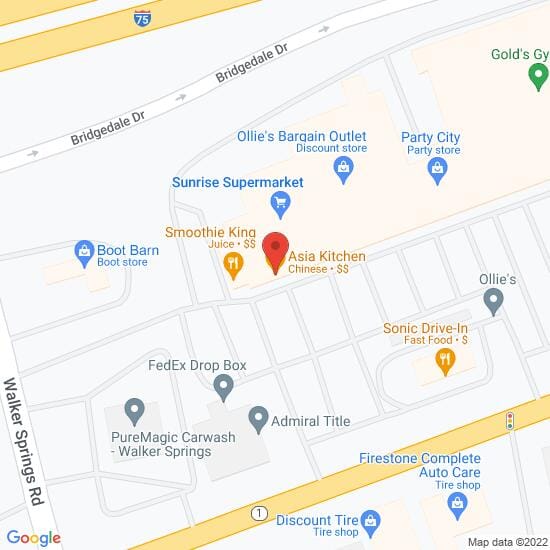 Location of Asia Kitchen Knoxville